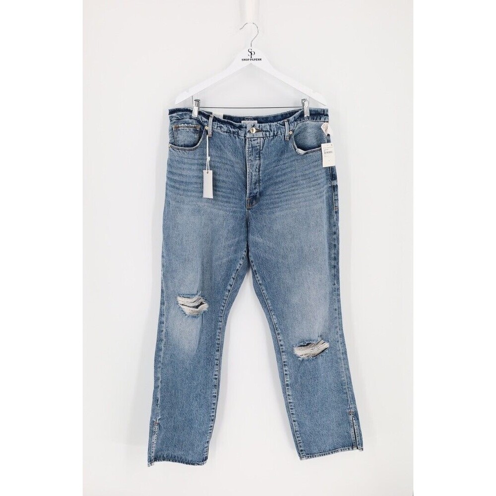 NWT Good American Women Size 16x32 Good Boy Distressed Boyfriend High-Rise Jeans